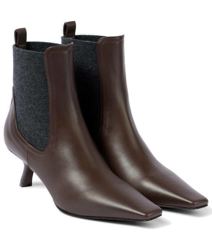 Photo: Brunello Cucinelli Leather ankle boots