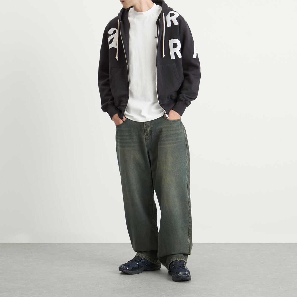 By Parra Men's Word Salad Zip Hoodie in Dark Navy