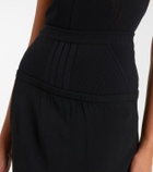 The Attico Crêpe and tulle midi dress
