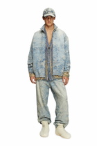 Diesel Zip jacket in dirty jacquard denim - Denim Jackets - Unisex - Blue