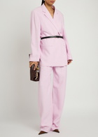 Armarium Rea Belted Slubbed Woven Blazer Pink