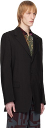 Dries Van Noten Black Notched Blazer