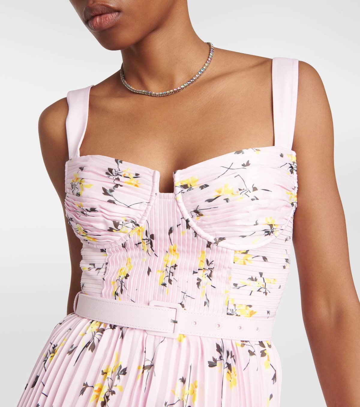 Self-Portrait Floral satin midi dress Self-Portrait