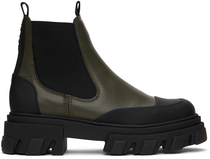 Photo: GANNI Green Low Chelsea Boots
