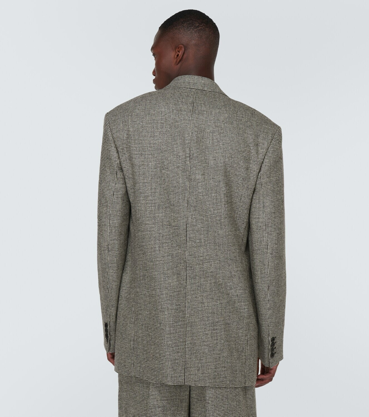 Checked single-breasted wool blazer