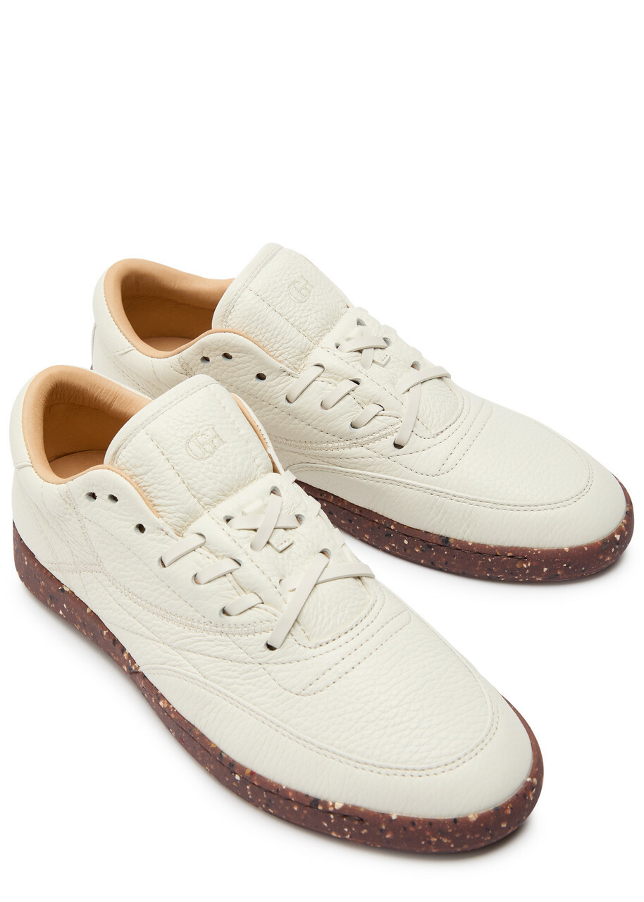 Gabriela Hearst Ohio Grained Leather Sneakers Ivory
