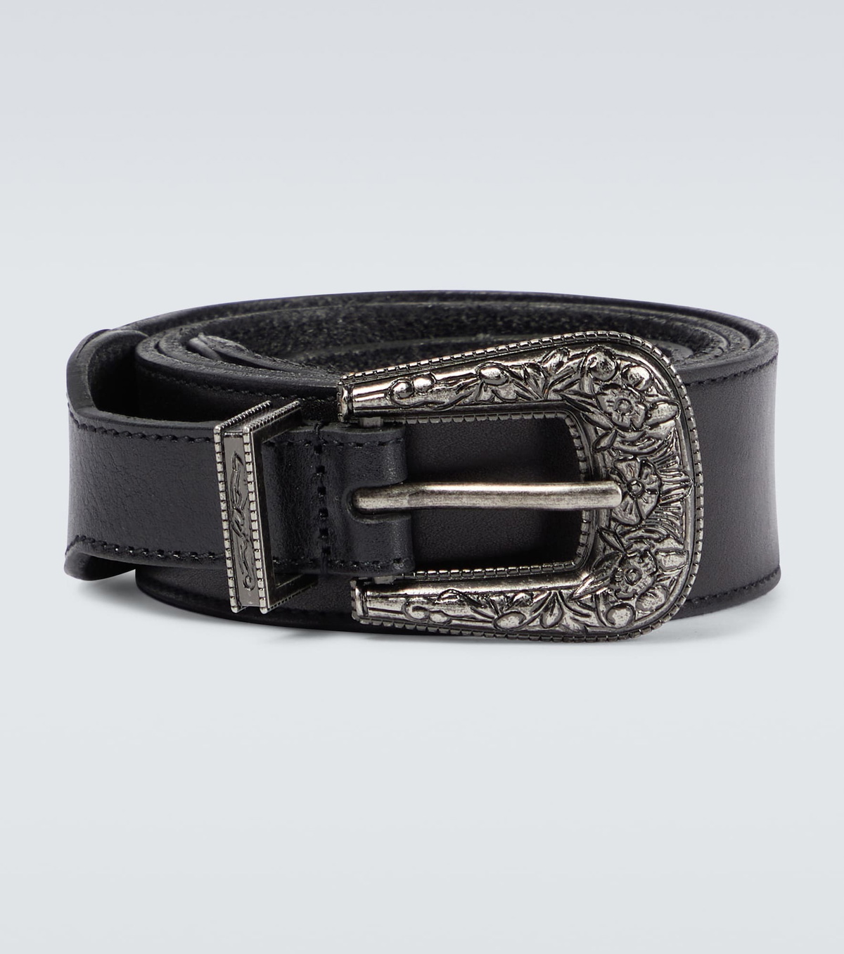 Textured-leather belt