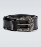 Saint Laurent - Textured leather belt