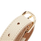 Sporty & Rich Grained Leather Dog Collar in Cream