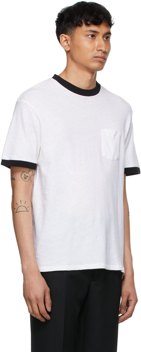 White & Black Ringer T Shirt