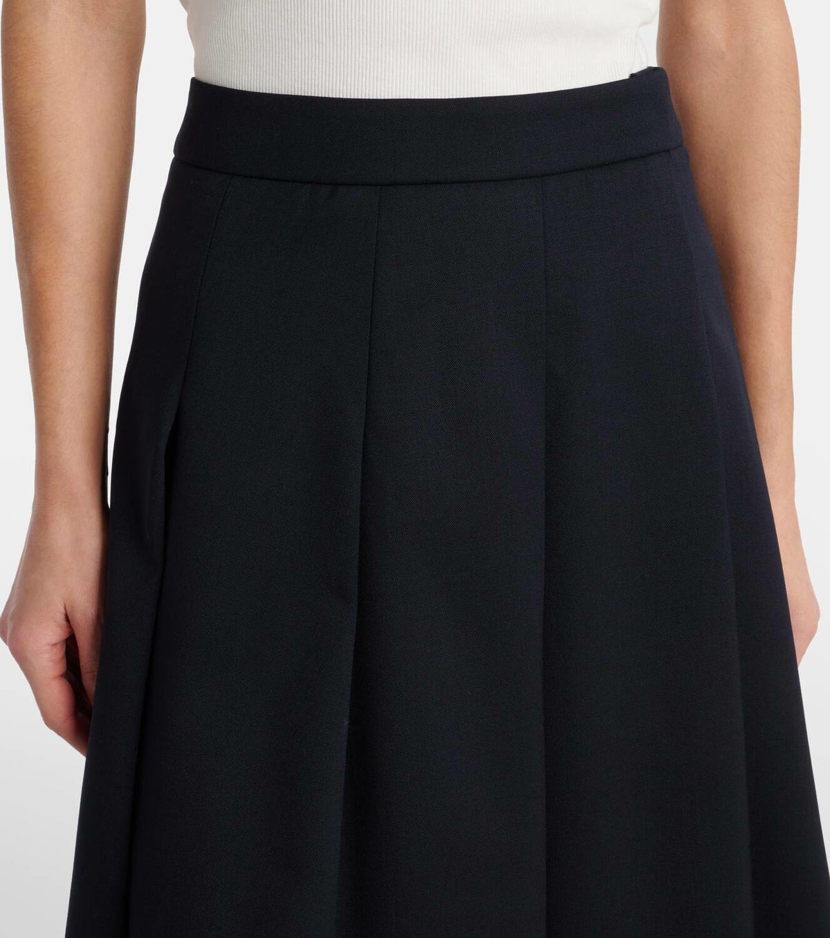 Alessandra Rich Pleated wool-blend miniskirt