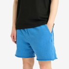 Les Tien Men's s Heavyweight Yacht Sweat Short in Washed Electric Blue