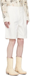 Sunflower White Pleated Denim Shorts