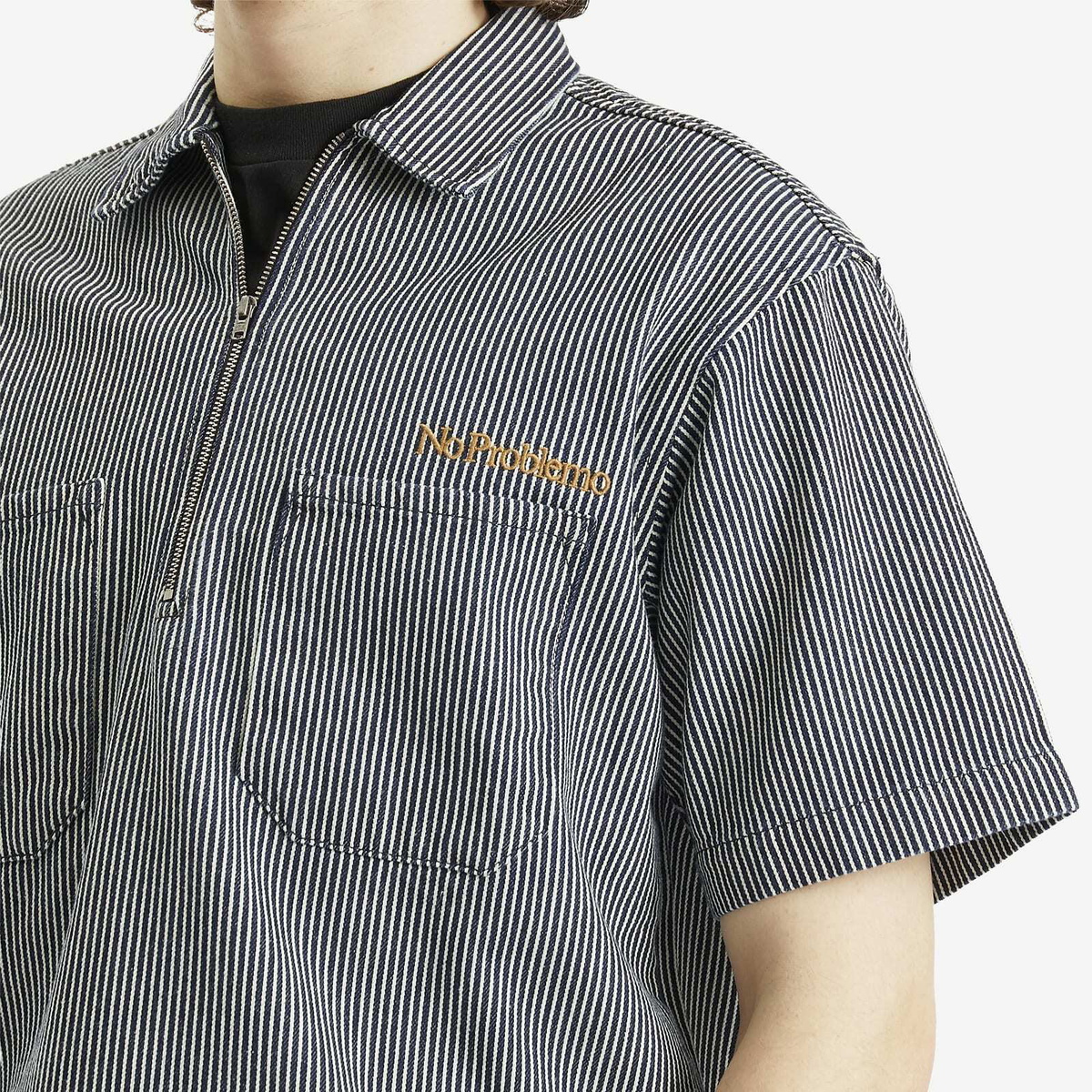No Problemo Men's Mini Problemo SS Work Shirt - Denim in Blue