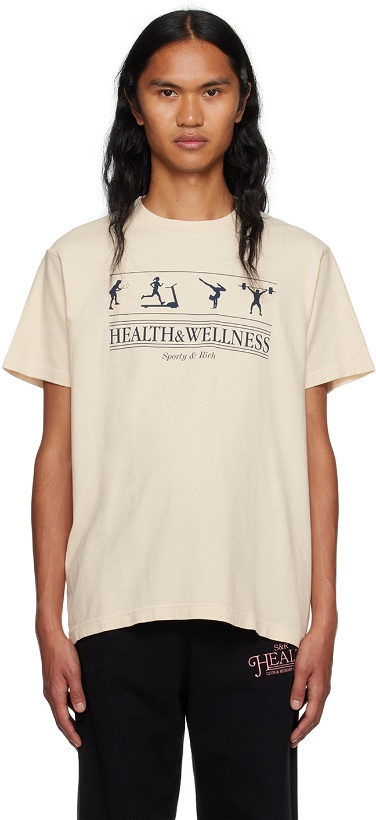 Photo: Sporty & Rich Beige 'Health & Wellness' T-Shirt