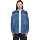 Maison Margiela Blue Bicolor Denim Shirt