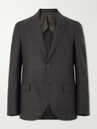 Lardini - Prince of Wales Checked Wool Suit Jacket - Brown