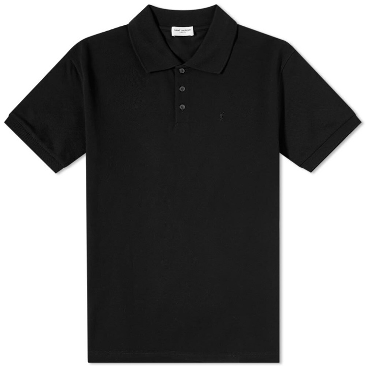 Photo: Saint Laurent Men's Classic Logo Polo Shirt in Black