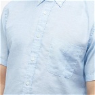 Beams Plus Men's BD COOLMAX® Linen Short Sleeve Shirt in Sax