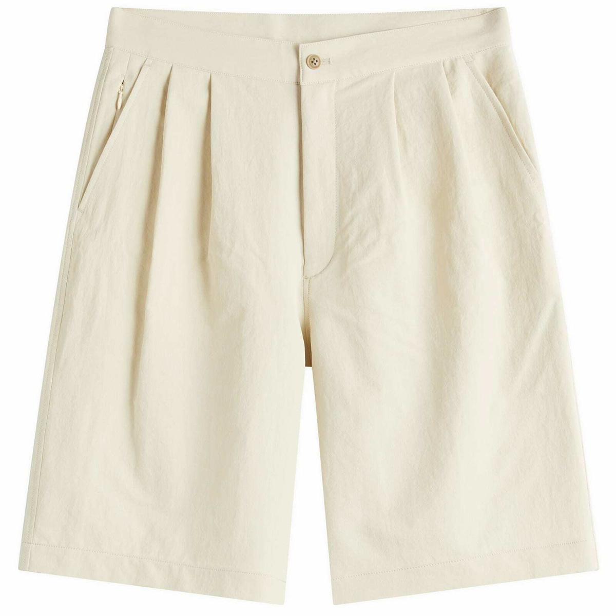 Nanamica Men's Alphadry Double Pleats Shorts in Dry Sand Nanamica