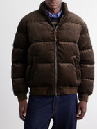 Polo Ralph Lauren - Logo-Embroidered Quilted Cotton-Corduroy Down Jacket - Brown