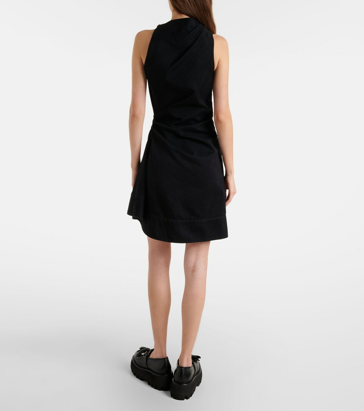 McQueen Draped cotton minidress