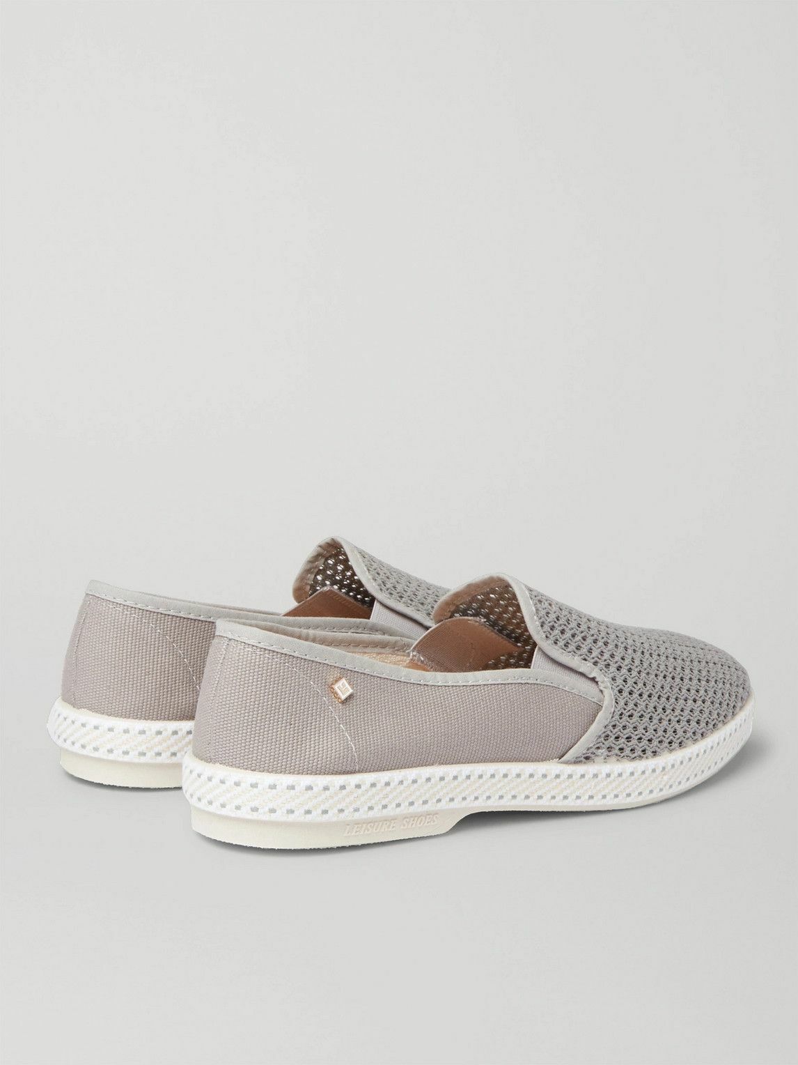 RIVIERAS - Cotton-Mesh and Canvas Espadrilles - Gray
