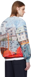 Bless Blue Holiday Fence Long Sweatshirt