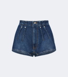 Mugler Pleated denim shorts