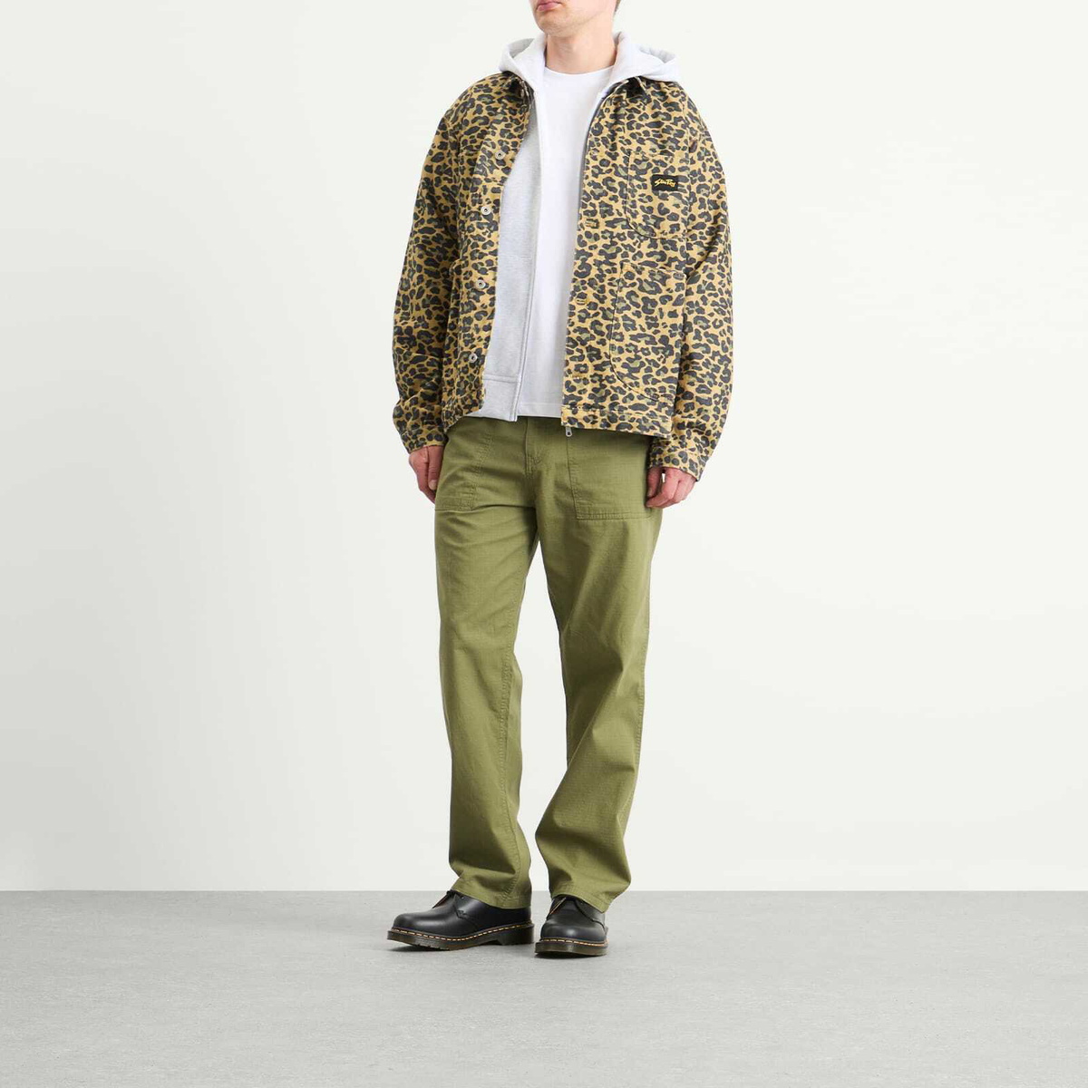 Stan Ray Men's Coverall Jacket in Washed Leopard Camo Duck