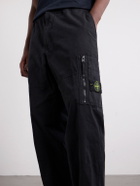 Stone Island - Wide-Leg Cotton Ripstop Cargo Trousers - Black
