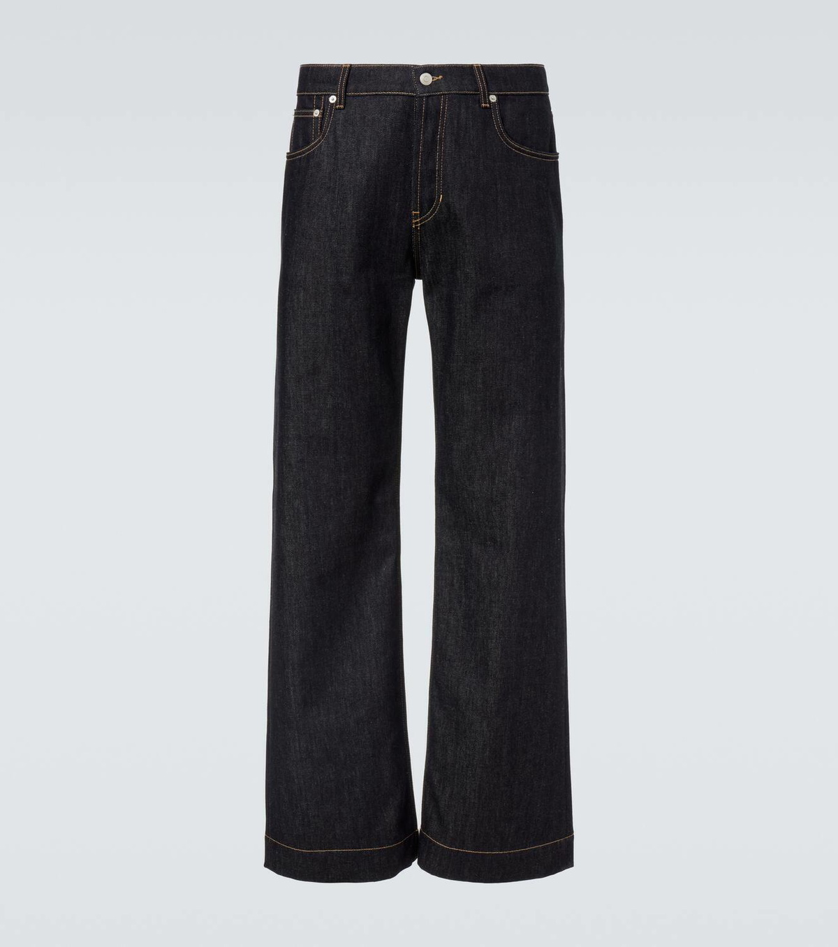 McQueen Mid-rise wide-leg jeans