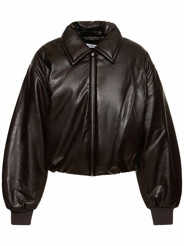 Photo: ACNE STUDIOS - Faux Leather Puffer Bomber Jacket