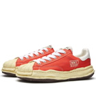 Maison MIHARA YASUHIRO Men's Blakey Low Original Sole Vintage Canvas Sneakers in Orange