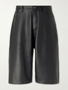424 - Straight-Leg Leather Shorts - Black