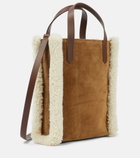 Golden Goose - Mini California shearling-trimmed tote