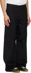 Courrèges Black Utility Chaps Cotton Trousers