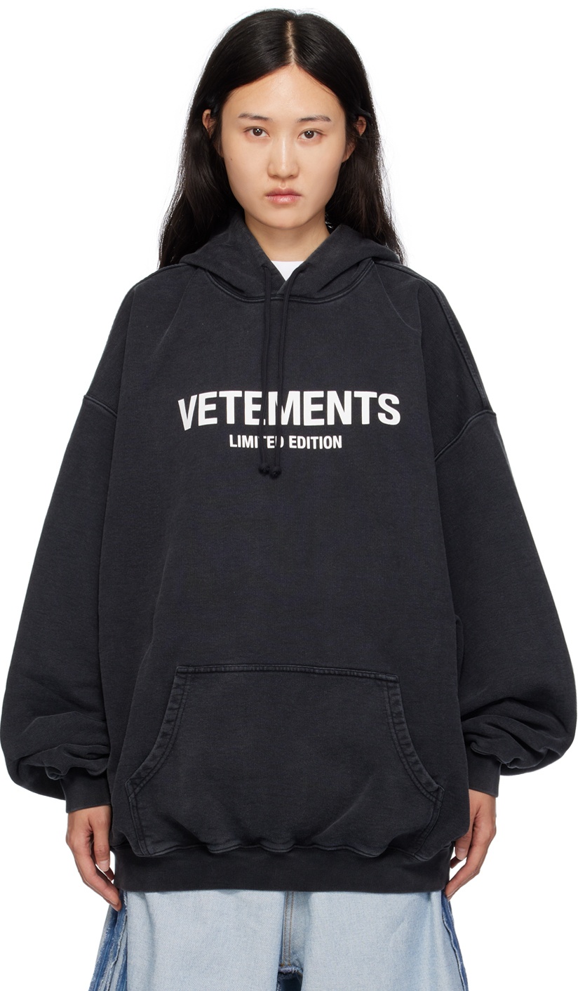 Vetements Inside Out Fitted Hoodie In Dark Green