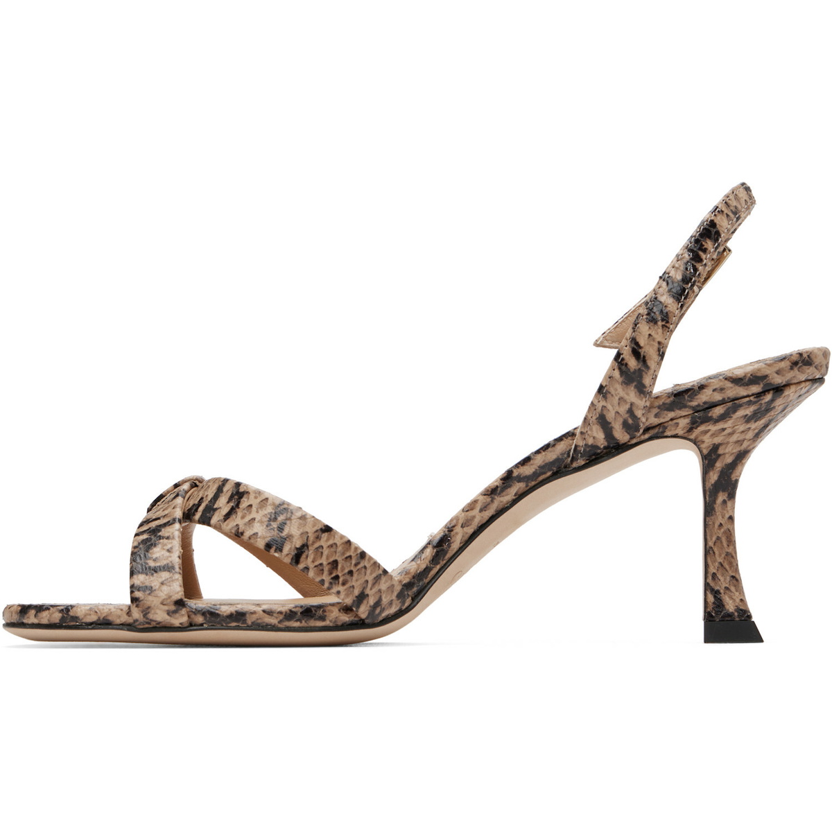 Jimmy Choo Taupe Elsy 70 Kigali Snake Printed Heeled Sandals