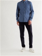 BRUNELLO CUCINELLI - Button-Down Collar Cotton-Chambray Shirt - Blue