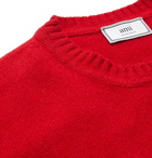 AMI PARIS - Logo-Embroidered Cashmere Sweater - Red