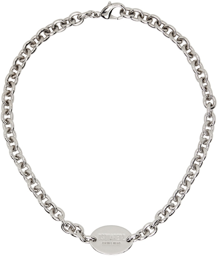 Photo: Dsquared2 Silver D2 Tag Chain Necklace