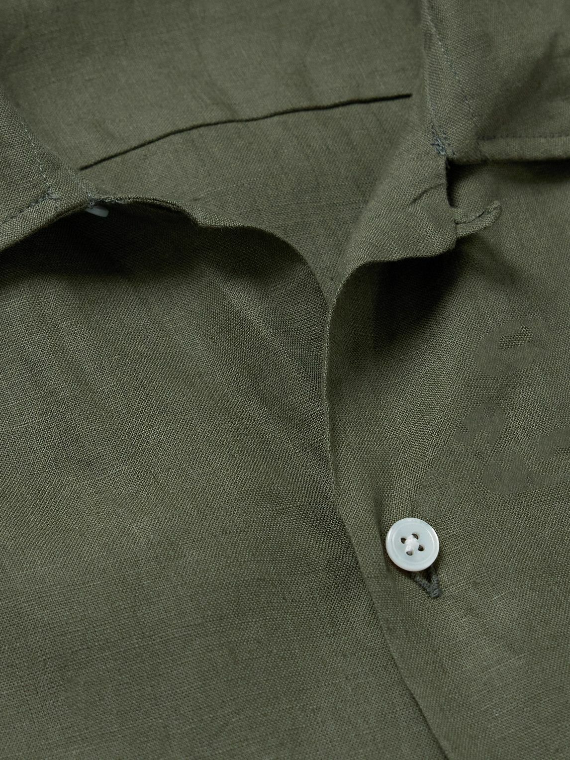 Kingsman - Drake's Convertible-Collar Linen Shirt - Green