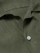 Kingsman - Drake's Convertible-Collar Linen Shirt - Green