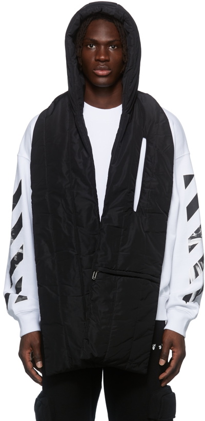 Photo: Off-White Black Hooded Puffer Scarf
