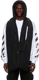 Off-White Black Hooded Puffer Scarf