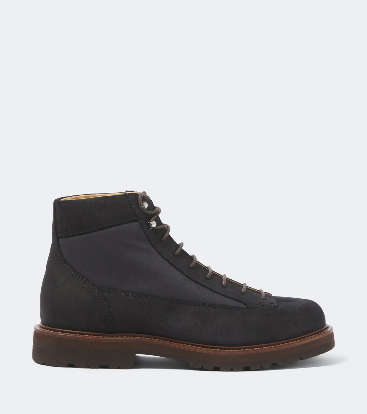 Brunello Cucinelli Suede-trimmed lace-up boots