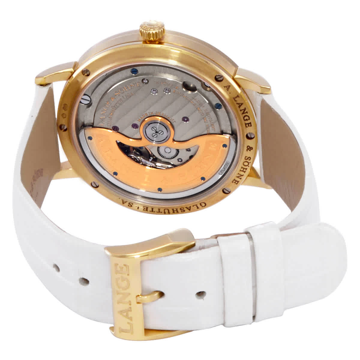 A. Lange and Sohne Saxonia 18K Yellow Gold Diamond Automatic Ladies Watch 840.021