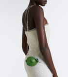 Judith Leiber Couture Citron Lime embellished clutch