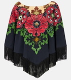 La DoubleJ Printed fringed poncho